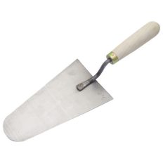   86140 íves kőműves kanál (olasz típusú) (acél) fa nyéllel