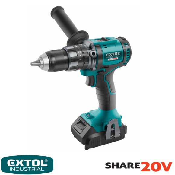 Extol Industrial 8791802 akkus ütvefúró-csavarozó Share20V, 2 sebesség - max 80 Nm (1x 2Ah akku, koffer)