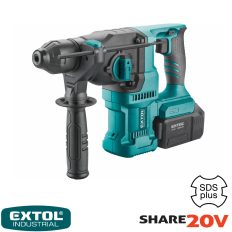   Extol Industrial 8791816 SDS-Plus akkus fúró-vésőkalapács 2,6J - Share20V Li-Ion (4Ah akkuval, töltővel)