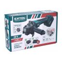 Extol Industrial 8791842 akkus sarokcsiszoló, Share 20V Li-ion - 125 mm (4Ah akkuval, töltővel)