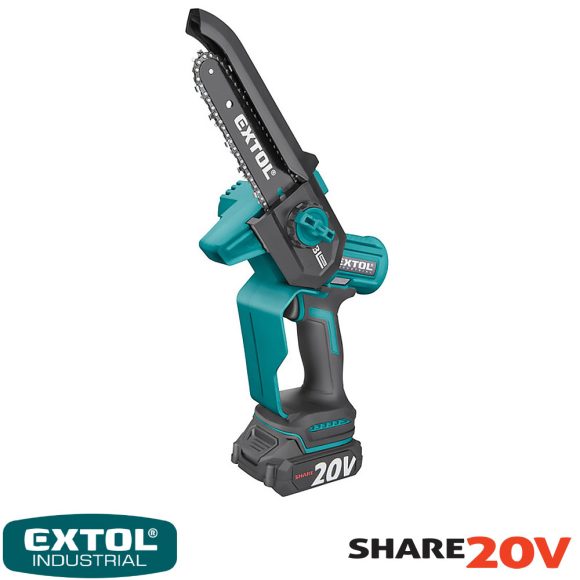 Extol Industrial 8791922 akkus láncfűrész 13 cm - Share20V Li-Ion (2Ah akkuval és töltővel)