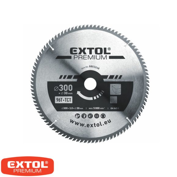 Extol Premium 8803248 körfűrészlap, keményfémlapkás (fához), Ø 300x30 mm - 96T (3.2/2.2 mm vtg)