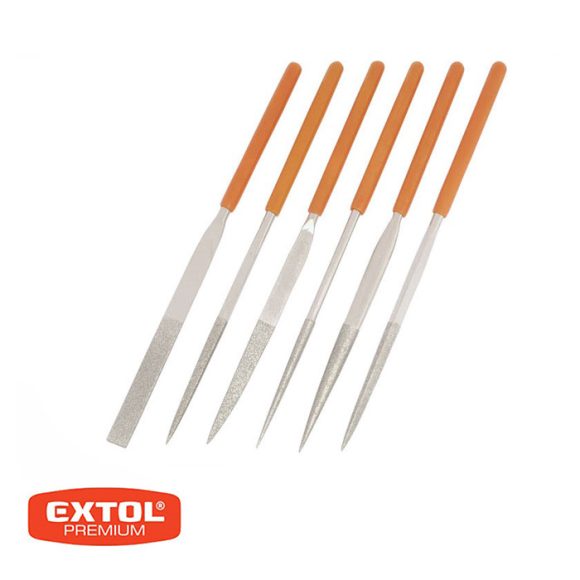 Extol Premium 8803806 tűreszelő készlet, 160mm, finom (gyémántszemcsés), 6db-os