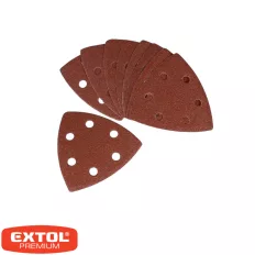   Extol Premium 8803835 delta csiszolópapír mix 93x93 mm - P40, P60, P80, P120, tépőzáras, 6 lyuk (fa-fém) 20 darab