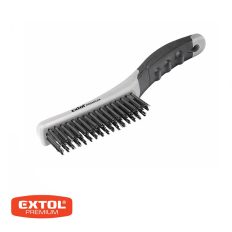  Extol Premium 8803911 hajlított drótkefe gumírozott műanyag nyéllel, acél, 250mm