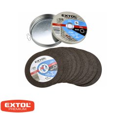   Extol Premium 8808103 vágókorong szett, acél-inox, fémdobozban (10 darab) - 125x1,0 x22,2 mm