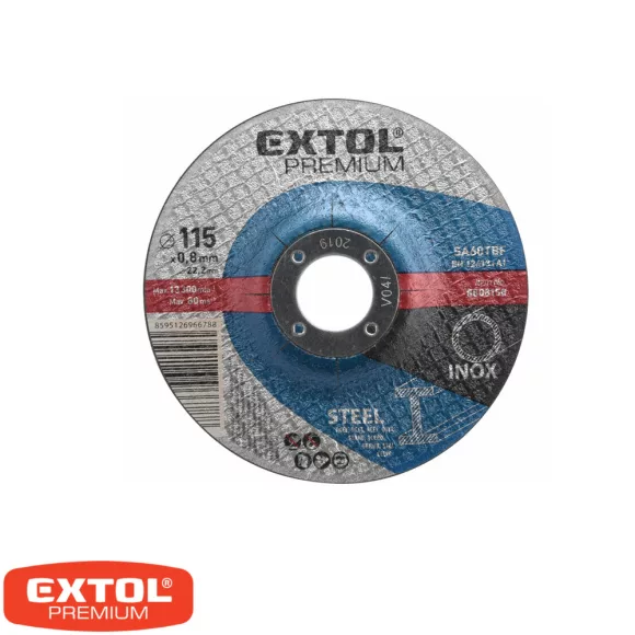 Extol Premium 8808150 hajlított vágókorong, acél/inox 115x0,8 x22,2 mm