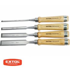   Extol Premium 8812420 lapos favéső készlet (CrV.), 4db-os (bükk nyéllel)