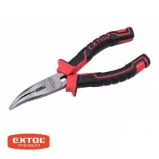   Extol Premium 8813185 hajlított félkerek csőrű fogó (rádiófogó), 160 mm (TPR markolat)