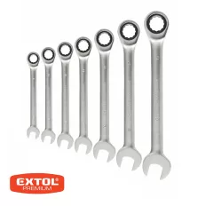   Extol Premium 8816100 racsnis csillag-villás kulcs készlet (CrV), 7 db-os (elliptikus)