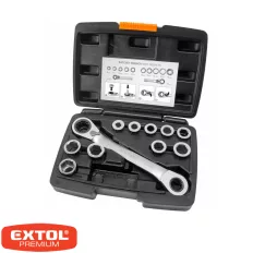   Extol Premium 8816101 racsnis csillagkulcs készlet betétekkel, CrV - 11 db
