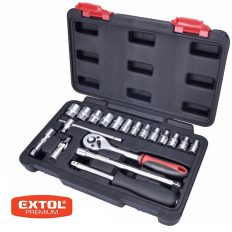   Extol Premium 8818309 dugókulcs készlet (CrV), 1/4", 19 db-os