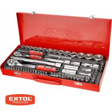   Extol Premium 8818370 dugókulcs készlet bitekkel (CrV), 1/4"-1/2", 65 db-os
