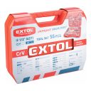 Extol Premium 8818420 szerszám és dugókulcs készlet CrV - 55 db