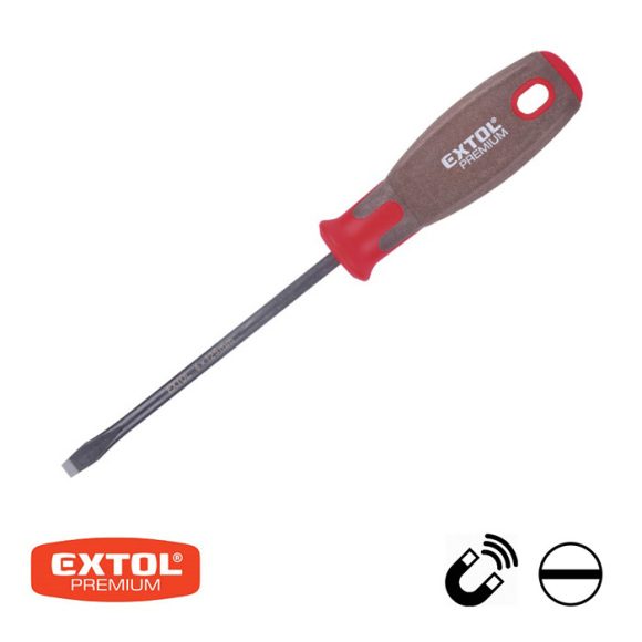 Extol Premium 8819268 lapos 8x150 mm csavarhúzó, Supergrip markolattal (mágneses)