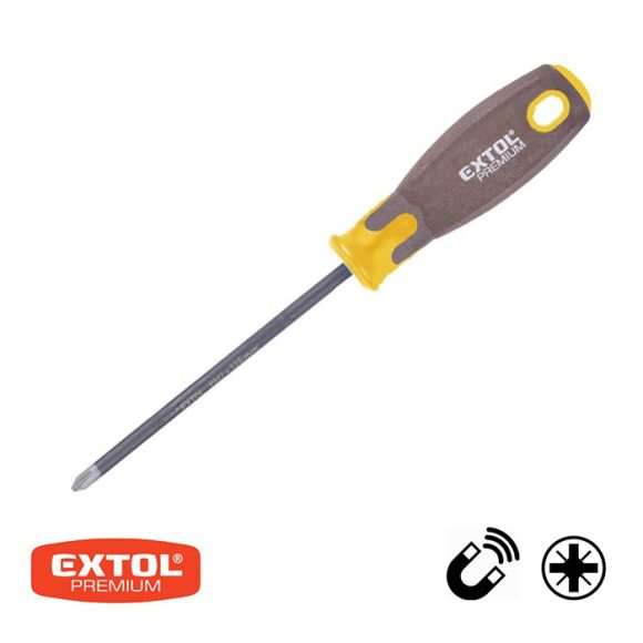 Extol Premium 8819276 PZ1x100 mm csavarhúzó, Supergrip markolattal (mágneses)