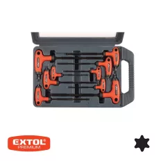  Extol Premium 8819401 torx kulcs készlet gumírozott T-nyéllel T10-T45, CrV - 9 db