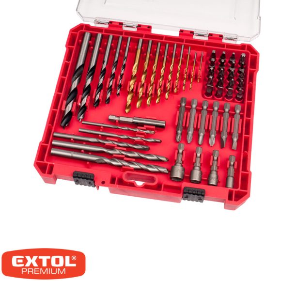 Extol Premium 8819650 bitbehajtó és fúrószár készlet - 50 darabos
