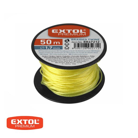 Extol Premium 8847212 kőműves zsínór (sárga), Ø1.7mm, 50m