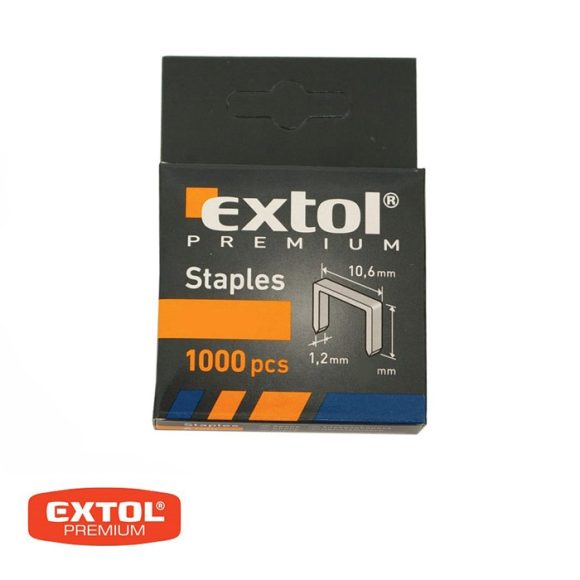 Extol Premium 8852201 tűzőkapocs (szögletes), 1.2x10.6 mm, 6 mm, 1000 db-os