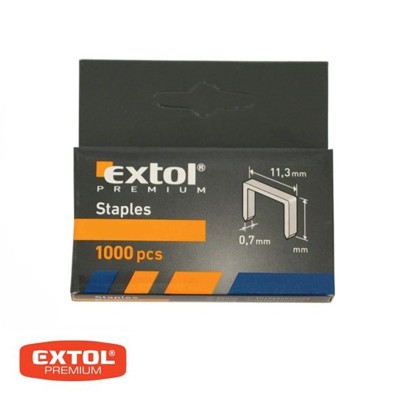 Extol Premium 8852502 tűzőkapocs (szögletes), 0.7x11.3 mm, 8 mm, 1000 db-os