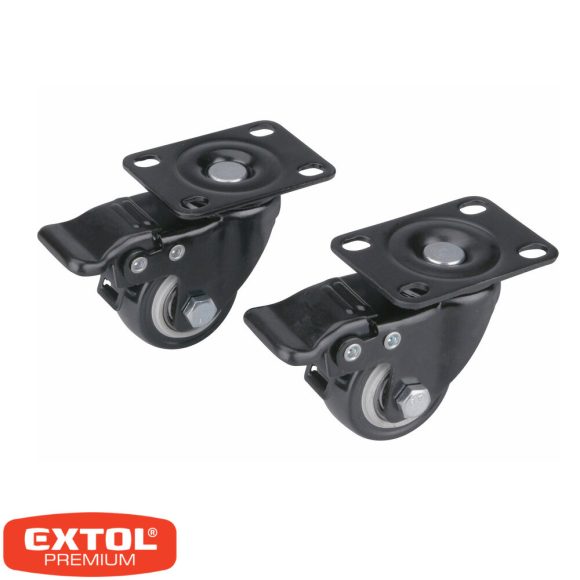 Extol Premium 8856013 forgó görgő fékkel, PVC 40 mm - 1 pár (csapágyazott, max 30kg)