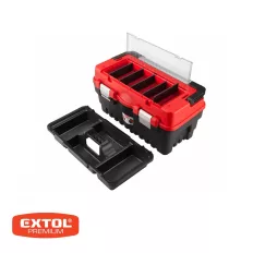   Extol Premium 8856080 műanyag szerszámosláda ("S"), 462x256x242 mm (ALU fogantyú, fém csatok)