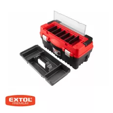   Extol Premium 8856081 műanyag szerszámosláda ("M"), 547x271x278 mm (ALU fogantyú, fém csatok)