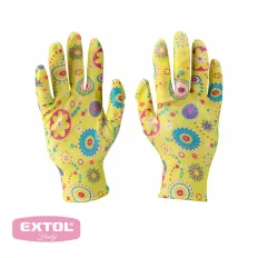   Extol Lady 8856670 védőkesztyű (kerti) (nylon), nitril mártással, M/8 (virág mintás)