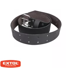   Extol Premium 8858039 bőr derékszíj fém csattal, fekete - 4,5x122 cm