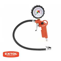   Extol Premium 8865064 pneumatikus gumiabroncsfújó pisztoly, manométerrel (1/4"), 40 cm tömlő