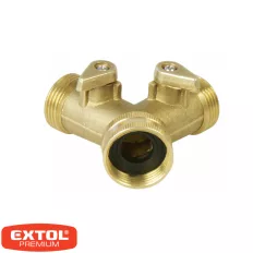   Extol Premium 8876042 elzárható Y-csatlakozó 3/4" (sárgaréz)