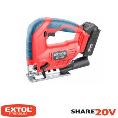   Extol Premium 8891824 akkus szúrófűrész, Share20V Li-Ion (2Ah akkuval, töltővel)