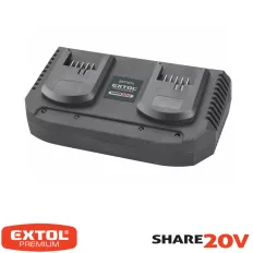   Extol Premium 8891894 Li-Ion akku dupla töltő SHARE 20V (2x3,5A)