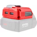 Extol Premium 8891896 USB töltő adapter LED lámpával SHARE 20V (2x2A)