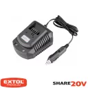 Extol Premium 8891898 Li-Ion akku töltő, szivargyújtóról működik, SHARE 20V - 2,2A