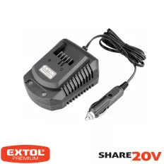   Extol Premium 8891898 Li-Ion akku töltő, szivargyújtóról működik, SHARE 20V - 2,2A