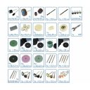 Extol Craft 903771 mini köszörű-, csiszoló- és polírozó készlet egyenes csiszolóhoz, Ø 3.2 mm, 208 darabos