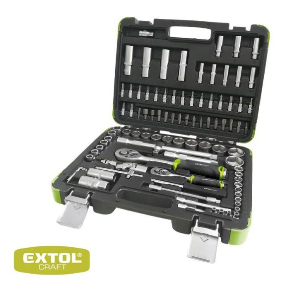 Extol Craft 918094 dugókulcs készlet bitekkel (CrV), 1/4"-1/2", 94 db-os