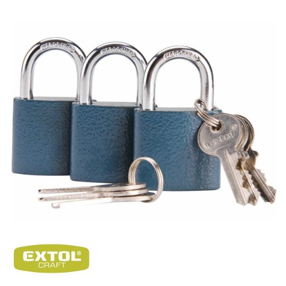 Extol Craft 93101 biztonsági vas lakat, 38 mm, 6 db kulcs, 3 db-os