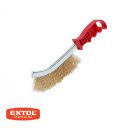 Extol Premium 960016 hajlított drótkefe műanyag markolattal, rezezett acél sörte, 240mm