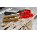 Extol Premium 960016 hajlított drótkefe műanyag markolattal, rezezett acél sörte, 240mm