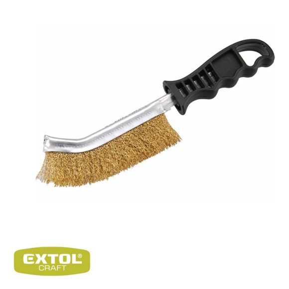 Extol Craft 960019 hajlított drótkefe műanyag markolattal, sárgaréz, 240mm