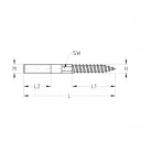 Fa-fém menetes csavar 6x60 (horganyzott)