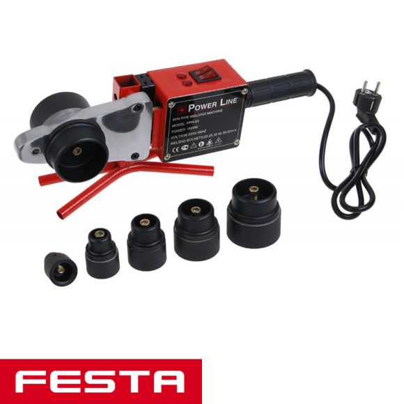 Festa 17182  elektromos műanyagcső hegesztő, 20-63 mm 0-300 °C (750/1500 W)