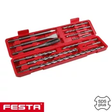   Festa 20950 SDS-PLUS 2-élű fúrószár és véső készlet, 12 darabos