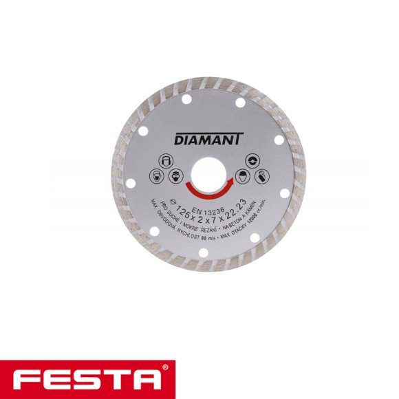 Festa 21140 turbo gyémánttárcsa (építőanyag), Ø 125x2.0x22.2 mm