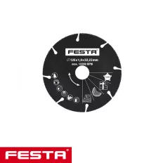   Festa 21192 univerzális karbidszemcsés vágótárcsa (fa-műanyag-falazat), Ø 125x1.0x22.2 mm