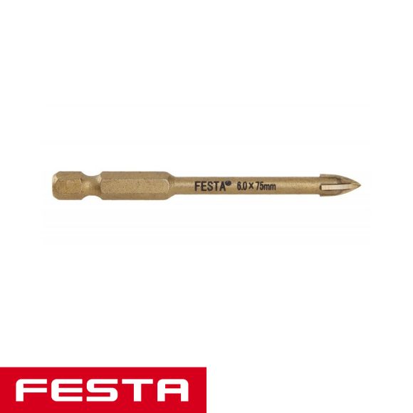 Festa 24782 üveg és csempefúrószár 1/4" hex - 6 mm