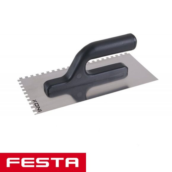 Festa 31007 glettvas 270x125 mm - fogazott 6x6 mm (inox)